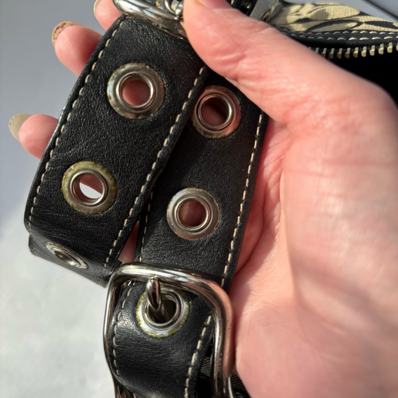 y2k Vintage Coach Black Signature Canvas and Leather Crossbody Bag - Picture 10 of 10